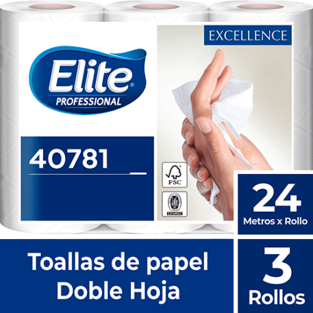 Toalla Doble Hoja Excellence 24 M 3 Und